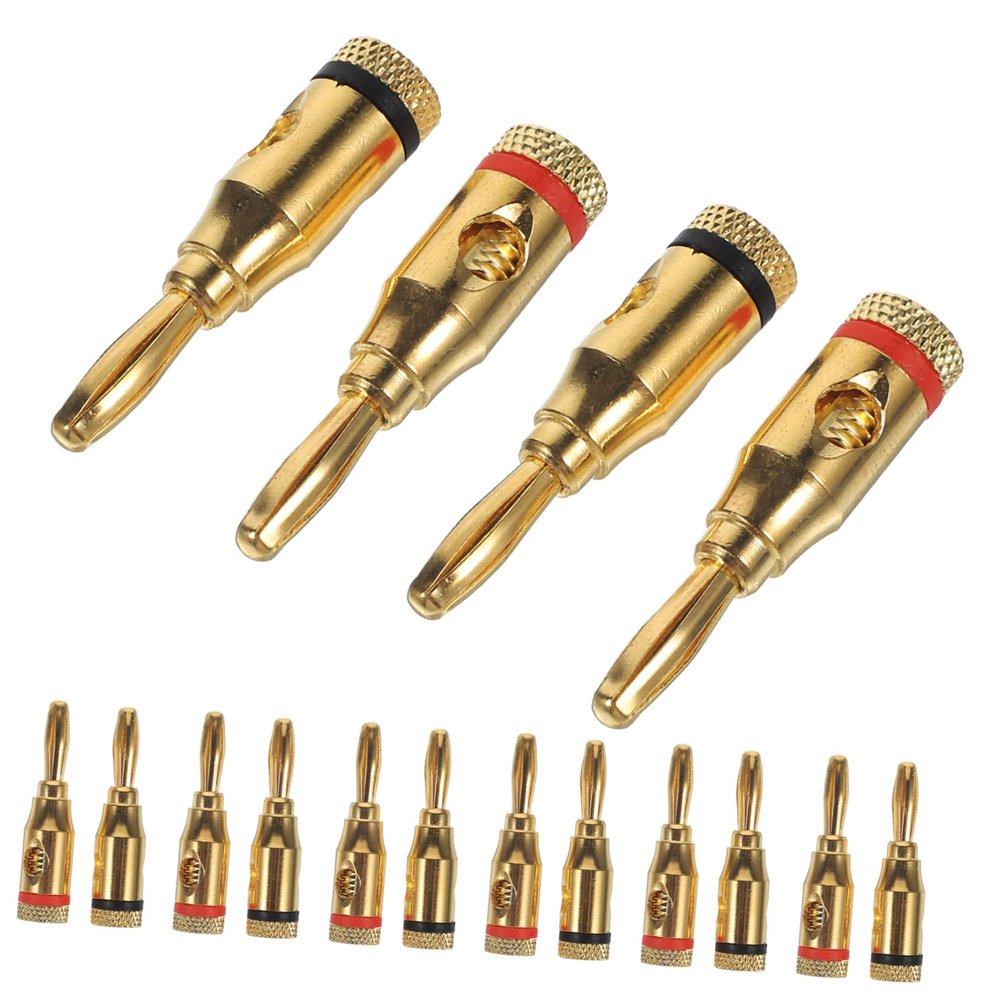Veemoon 12pairs Plated Banana Plug Connector Speaker Wire Connectors for Audio Systems Easy Insertion and Stable Connection for Enhanced Performance