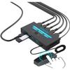 SGEYR USB 3.0 HDMI KVM Switch 1 Monitors 2 Computers,KVM Switch 2 Port HDMI 4K@60HzKVM Switches for 2 Computers Sharing Monitor Keyboard Mouse Hard Drives Printer, 2USB Cable and Controller view 1