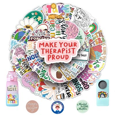 100Pcs Mental Health Stickers Mental Health Matters Awareness Vinyl Laptops Decals Kids Teens Adults Gifts Therapist Water Bottles Bumper Helmet Book Decorative Doctor Reward Stickers