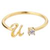 BTAKANPP Dainty Promise Rings for Her Jewelry Initial Letter Open Ring With Diamond Rhinestone Ring For Women Big (U, One Size) view 1