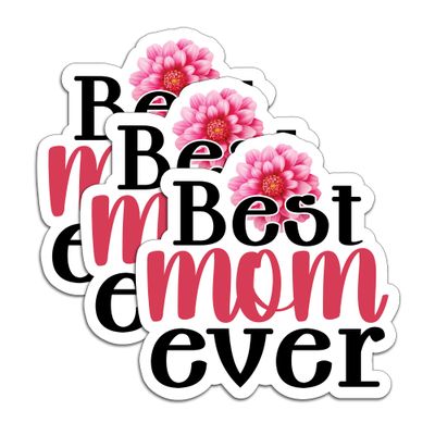 (3Pcs) Best Mom Ever Sticker Decal Mama Stickers  Gift for Mom, Mama, Waterproof Vinyl Decals for Laptops, Phones, Water Bottle, Tumbler, Size 3"x 3"