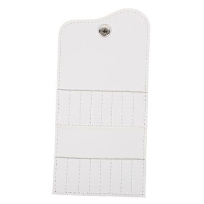 MERRYHAPY Nail Drill Bit Holder Bag 16 Holes Artificial Leather White