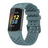 Bands Compatible with Fitbit Charge 5, Air Holes Design Silicone Sport Band Strap for Fitbit Charge 6 / Charge 5 with TPU Clear Screen Protector Case (Blue) view 2
