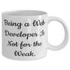Web developer Gifts For Coworkers, Being a Web Developer Is Not for the, Special Web developer 11oz 15oz Mug, Cup From Coworkers view 2