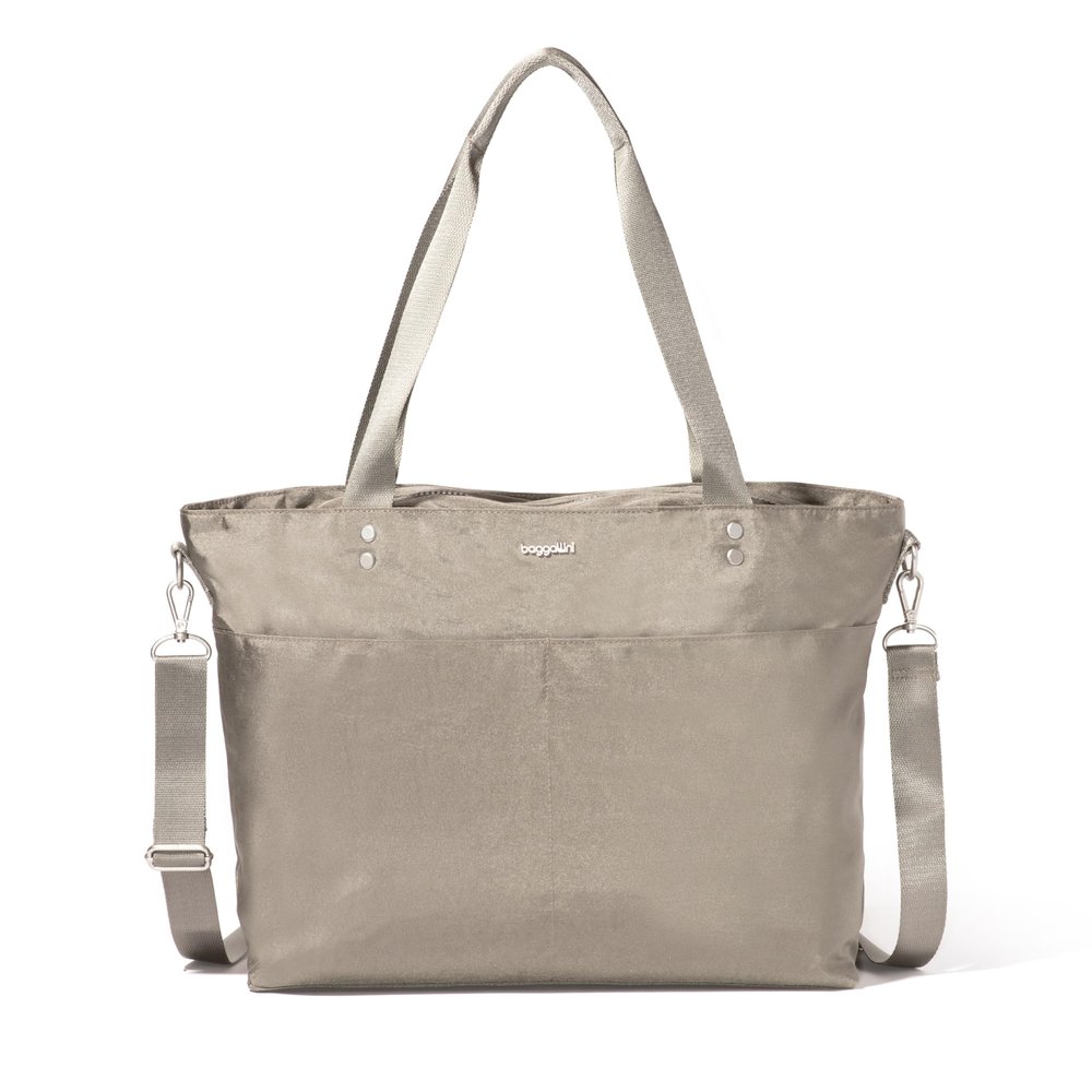 Baggallini Carryall Laptop Tote - Medium 12x19 Inch Travel Crossbody Shoulder Bag