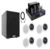 Rockville Bundle: (1) Rockville BluTube LED Tube Amplifier/Home Stereo Receiver Bundle with (4) HC655-16 Home Theater Speakers, (1) Rock Shaker Home Theater Sub, (1) RCDR10B Audio Cable (7 Items)