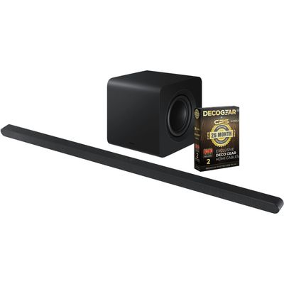 Samsung Ultra-Slim 3.1.2ch Wireless Dolby Atmos Soundbar, HW-S800D (2024) Bundle with 4K HDMI Cable & Deco Essentials CPS Exclusive 26 Month Protection Pack (BEACH-CPS-261000)