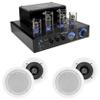 Rockville Bundle: (1) BluTube LED 70w Bluetooth Tube Amplifier/Home Stereo Receiver Bundle with (4) HC55 White 5.25" 300 Watt in-Ceiling Home Theater Speakers 8 Ohm (5 Items) view 1