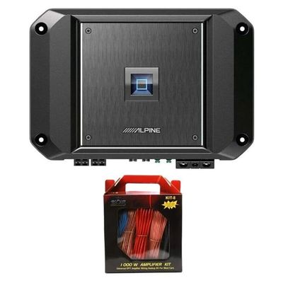Alpine R2-A60F 4 Channel 600 Watt Class D Car Audio Amplifier & KIT8 Installation AMP Kit