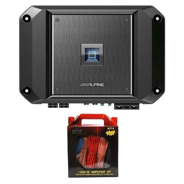 Alpine R2-A60F 4 Channel 600 Watt Class D Car Audio Amplifier & KIT8 Installation AMP Kit