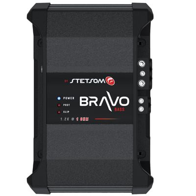 Stetsom Bravo BASS 1200 1 Ohm - Mono Car Amplifier, 1200.1 1.2K Watts RMS, Monoblock, 1 Stable Car Audio, HD Sound Quality, Crossover & Bass Boost, Car Stereo Speaker Subwoofer MD, Smart Coolers