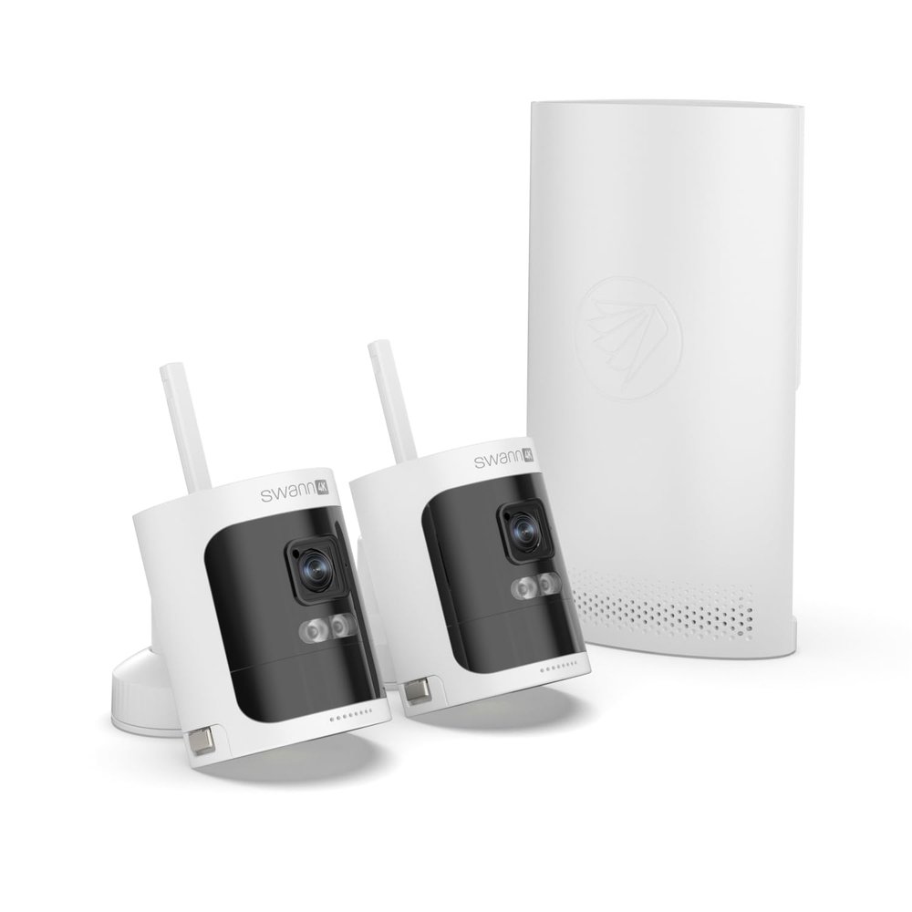 Swann AllSecure 4K Wireless NVR Security System 2-Cam Kit, Security Camera Outdoor Wireless, Face Recognition AI, Expandable Local Storage, Security Cameras Wireless Outdoor, No Monthly Fee, AS4K800SD