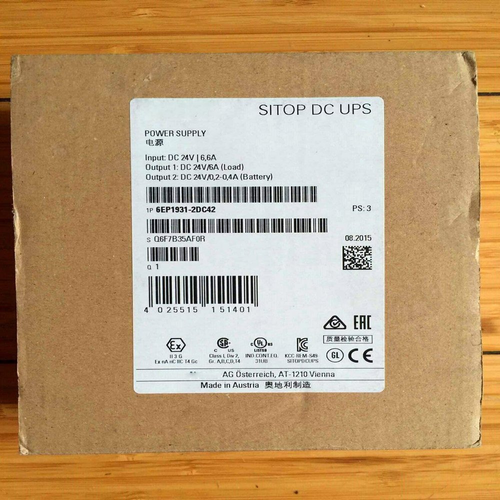 6EP1931-2DC42 Module 24 V USC DC /6 A Uninterrupted Power Supply 6EP1 931-2DC42 Power Supply Module