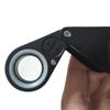 ZTBH Microscope Accessories Kit 6 LED 40X Illuminated Jewelry Loupe Magnifier Black Magnifying Glass Foldable Metal Jeweler Loupe Microscope Slides view 3