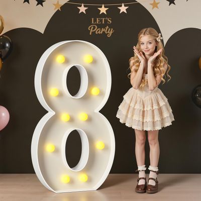 Mixifox Marquee Numbers 4 Feet Tall Large Light up Numbers 8 for Decor