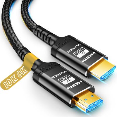 10K 8K HDMI 2.1 Cable - 6.6FT/2M Ultra HD Cable High-Speed Lead 48Gbps - Professional Heavy Duty Braided Cord - Multiple Size Options (1.5FT-25FT) - 4K@120Hz, 8K@60Hz, HDR, DTS:X, HDCP 2.2/2.