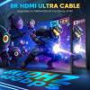10K 8K HDMI 2.1 Cable - 6.6FT/2M Ultra HD Cable High-Speed Lead 48Gbps - Professional Heavy Duty Braided Cord - Multiple Size Options (1.5FT-25FT) - 4K@120Hz, 8K@60Hz, HDR, DTS:X, HDCP 2.2/2. view 2