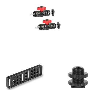CAMVATE Universal Magic Arm + Multi-Function Mounting Plate + 5/8"-27 Male Threaded Cold Shoe Adapter
