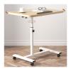 ZHIQISHI Lap Desk, Portability Folding Table TV Tray Mobile Lift Folding Computer Desk Movable Hospital Bed Side Dining Over Bed Table Sofa Side Table, Height Adjustment 59-89cm, Wood Color view 1