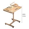 ZHIQISHI Lap Desk, Portability Folding Table TV Tray Mobile Lift Folding Computer Desk Movable Hospital Bed Side Dining Over Bed Table Sofa Side Table, Height Adjustment 59-89cm, Wood Color view 2
