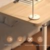 ZHIQISHI Lap Desk, Portability Folding Table TV Tray Mobile Lift Folding Computer Desk Movable Hospital Bed Side Dining Over Bed Table Sofa Side Table, Height Adjustment 59-89cm, Wood Color view 4