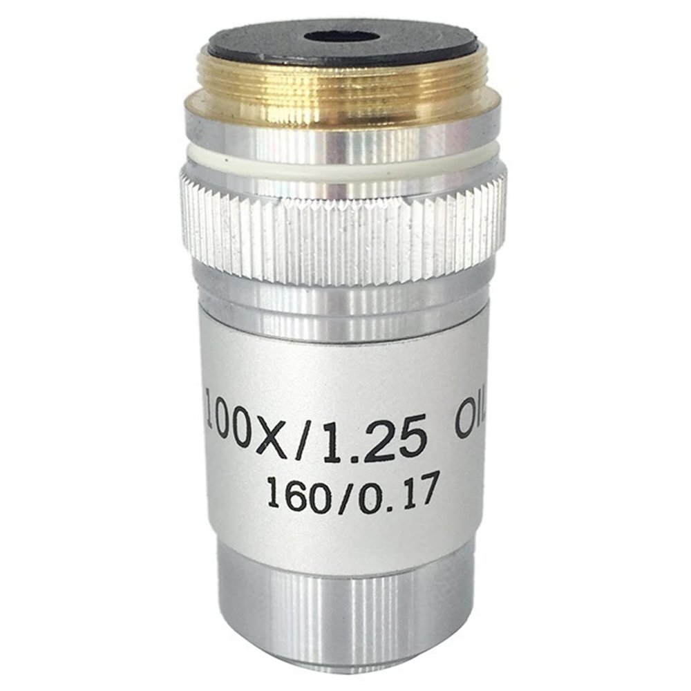 JOEBO Microscope Kit 4X 10X 20X 40X 60X 100X Achromatic Objective Lens 195 Mm Microscope Lens Adapters (Color : 100X)