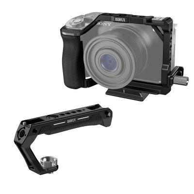 SIRUI Camera Cage for Sony ZV-E1 with Silicone Grip and Top Handle with 3/8"-16 ARRI Locating Pins Mount Bundle