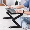 Adjustable Laptop Desk Stand Portable Laptop Table Cooling Fan Computer Notebook PC Holder with Mouse Pad Tray Bed Sofa (D 16.5"x10.2") view 2