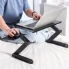 Adjustable Laptop Desk Stand Portable Laptop Table Cooling Fan Computer Notebook PC Holder with Mouse Pad Tray Bed Sofa (D 16.5"x10.2") view 3