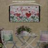 FALABON88 Outdoor TV Cover 75 Inch, Weatherproof Waterproof Pink Romantic Valentine Outside TV Covers with Zipper Flap, Hearts Flowers 600D TV Enclosure Protector for Outside Flat Screen TV view 3