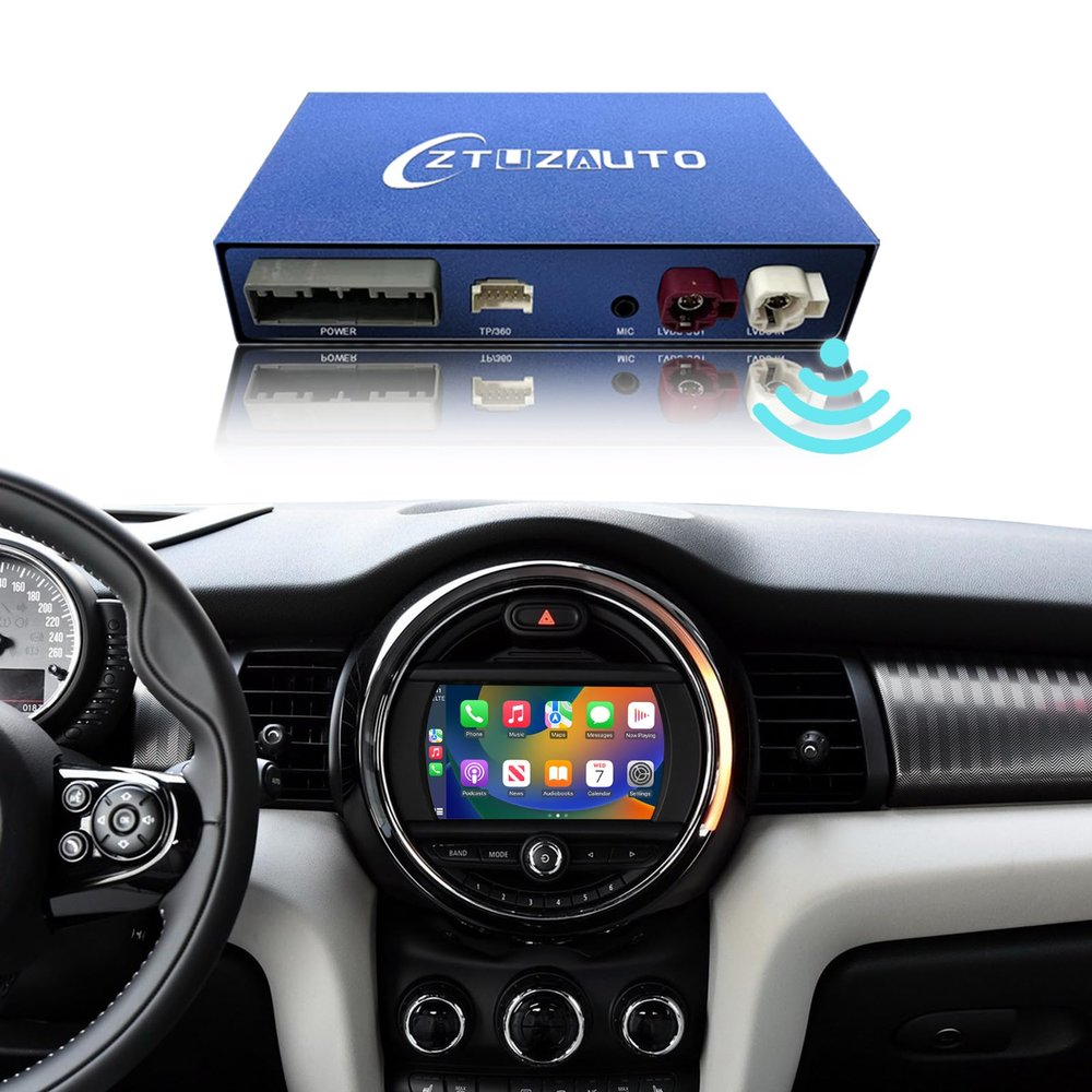 Carplay Wireless Decoder for BMW Mini 2014-2017 Year Car, Android Auto Retrofit Kit for BMW NBT System, Support Wireless Android Auto, YouTube,Mirrorlink, Reverse Camera