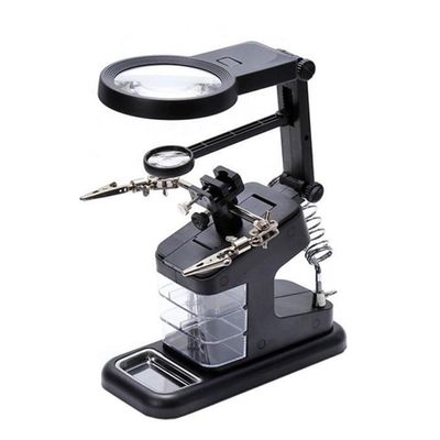 Joebo Microscope Kit 3X 25X 4.5X Metal Desktop Table Light Microscope Lens Adapters (Color : Black)