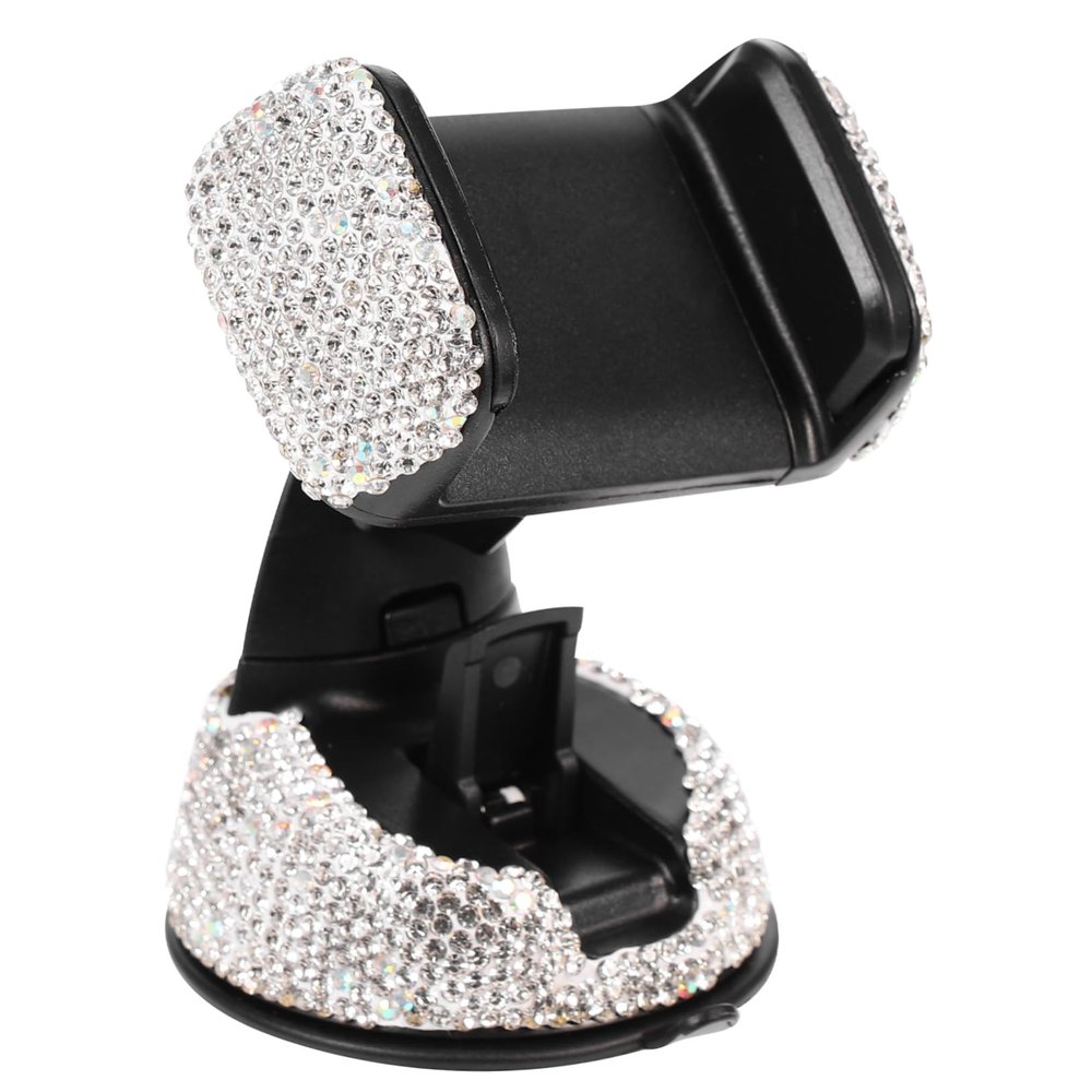 Homoyoyo Bling Car Phone Mount Holder for Dashboard Air Vent Rhinestone Design Compatible with Smartphones Easy Installation