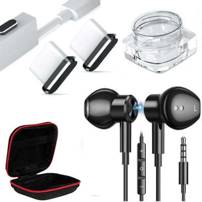 2 Pack USB C Anti Dust Plugs, Wired Earbuds,Magnetic 3.5mm Plug in Audio Jack Earphone,Noise Canceling HiFi in Ear Headset for Chromebook PC Laptop 3.5 mm Corded Headphones for Samsung Galaxy A15 5G