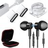 2 Pack USB C Anti Dust Plugs, Wired Earbuds,Magnetic 3.5mm Plug in Audio Jack Earphone,Noise Canceling HiFi in Ear Headset for Chromebook PC Laptop 3.5 mm Corded Headphones for Samsung Galaxy A15 5G view 1