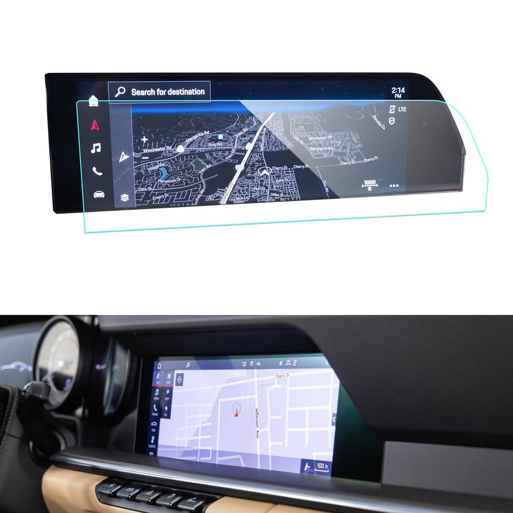 LUWU for 2021-2025 Porsche 911 Turbo 911 Carrera Screen Protector 10.9Inch 2024 Porsche 911 Accessories 911 Turbo Navigation Protective Film 2025 911 Turbo Carrera Touchscreen Protector Tempered Glass