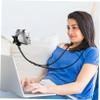 CHILDWEET Flexible Neck Hanging Phone Holder U-Shape Bracket for Lazy Use Desktop Bed Mount for All Phones Streaming Video Chats Black view 2