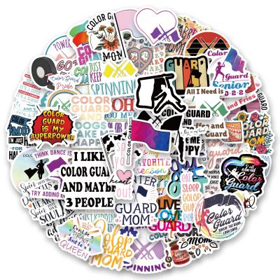 120Pcs Color Guard Stickers, Color Guard Lovers Stickers Decals for Laptop Water Bottle Bike Skateboard Luggage Computer Hydro Flask, Best Gift for Teens Adults(Color Guard)