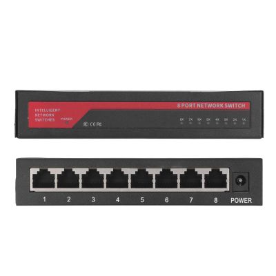 8 Port Gigabit PoE Switch, RJ45 Ports Home Network Hub, Office Ethernet Splitter, Wall Mount Ethernet Splitter, Plug and Play Network Switch for Home Office (GOWENICvp68zxf0ty-11)