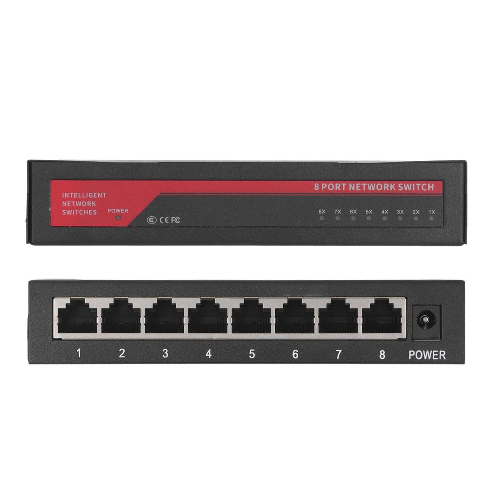 8 Port Gigabit PoE Switch, RJ45 Ports Home Network Hub, Office Ethernet Splitter, Wall Mount Ethernet Splitter, Plug and Play Network Switch for Home Office (GOWENICvp68zxf0ty-11)
