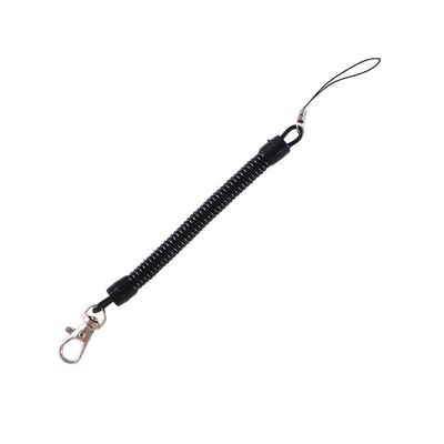 DirectNine Basics Retractable Coil Springs Lanyard, Anti-Loss Stretch Spring Keychain Holder Strap with Clip Phone Strap Lanyard for Key Phone, Medium, Transparent, C-2556