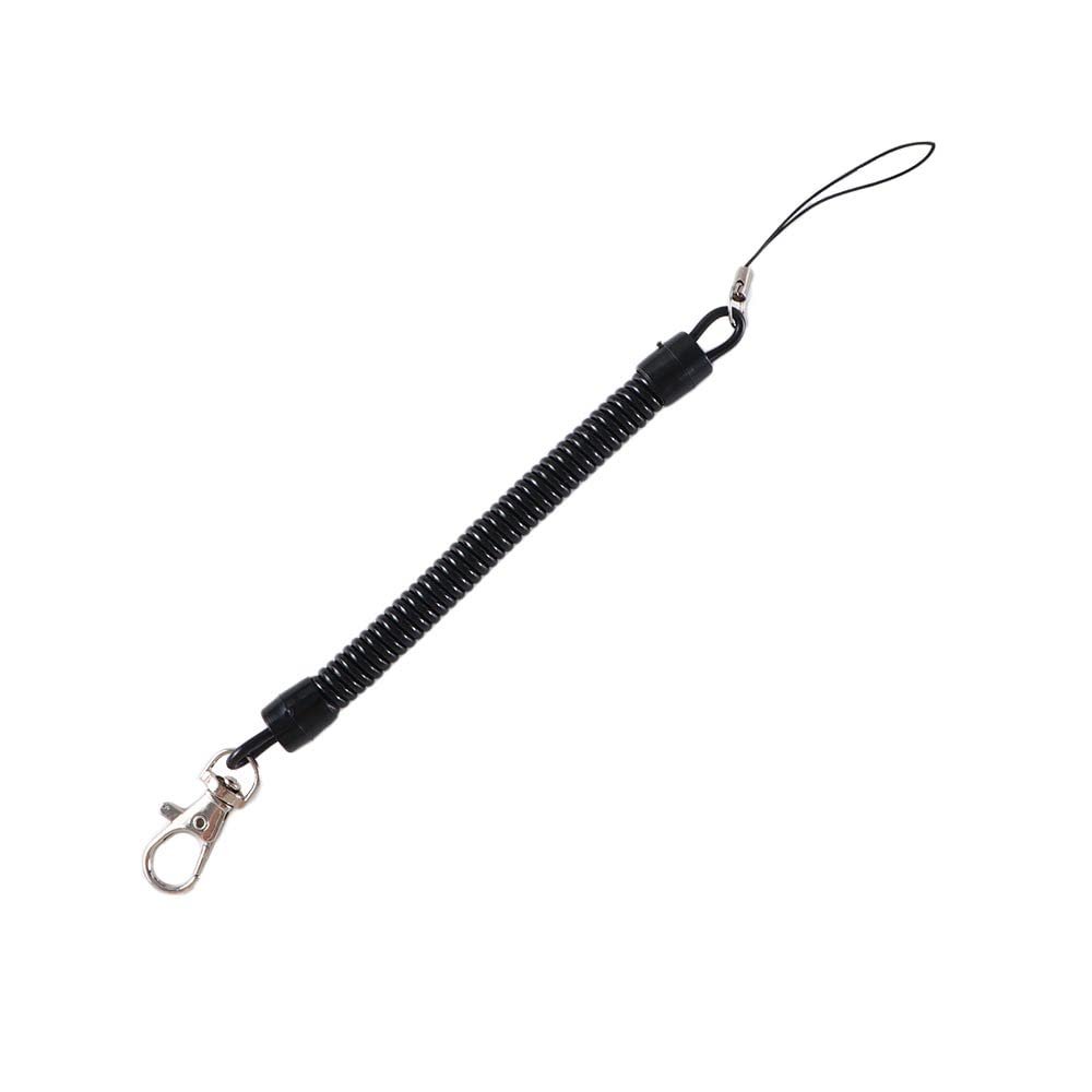 DirectNine Basics Retractable Coil Springs Lanyard, Anti-Loss Stretch Spring Keychain Holder Strap with Clip Phone Strap Lanyard for Key Phone, Medium, Transparent, C-2556