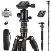 K&F CONCEPT Camera Tripod72" Aluminum Tripod for Camera, Lightweight and Foldable Travel Tripod with Remote & Extra Quick Release Plate, Professional Camera Tripod Monopod for DSLR Camera and Phone. view 1