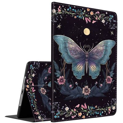 Case for Samsung Galaxy Tab A 10.5 2018Slim Fit Foldable Standing Cover Case with Auto Sleep/Wake for Samsung Galaxy Tab A 10.5 2018(SM-T590/T595)Moth Moon