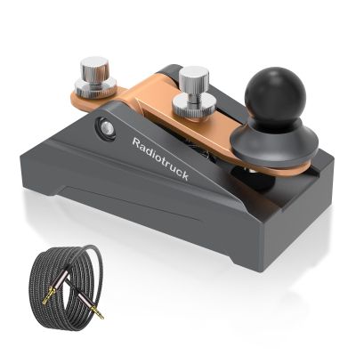 CW Telegraphy Key Auto Morse - Radio HAM Send Telegram Key Lambic Single Paddle Transmission Morse Code Key with Aluminum Alloy Body Base
