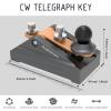 CW Telegraphy Key Auto Morse - Radio HAM Send Telegram Key Lambic Single Paddle Transmission Morse Code Key with Aluminum Alloy Body Base view 2