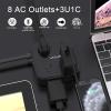 20 Ft Surge Protector Power Strip - 8 Widely Outlets with 4 USB Ports, 3 Side Outlet Extender with 20 Feet Extension Cord, Flat Plug, Wall Mount, Desk USB Charging Station, ETL, Black view 2