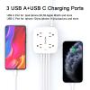 15 Ft Surge Protector Power Strip - 8 Widely Outlets with 4 USB Ports, 3 Side Outlet Extender with 15 Feet Extension Cord, Flat Plug, Wall Mount, Desk USB Charging Station, ETL, White view 3