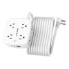20 Ft Surge Protector Power Strip - 8 Widely Outlets with 4 USB Ports, 3 Side Outlet Extender with 20 Feet Extension Cord, Flat Plug, Wall Mount, Desk USB Charging Station, ETL, White view 1