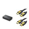XOIIIQND HDMI switcher Two in and one Out kvm Screen Cutter 4K high Definition Shared Mouse Keyboard 4 USB Devices (Color : HDMI cable2 Set, Size : HDMI) view 1